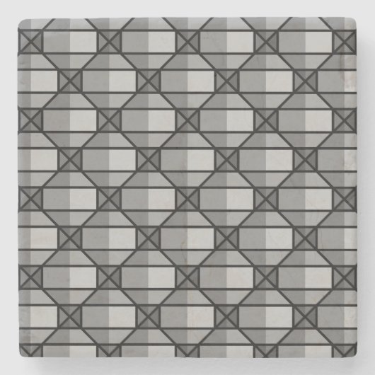 Cooles graues, schattiertes 3-dimensionales Muster Steinuntersetzer (Vorderseite)