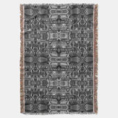 Cooles Grauschwarz und Abstraktes Weißwurfgeflecht Decke (Vorderseite Vertikal)