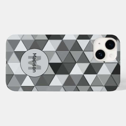 Cooles Graustufendreieck-geometrisches Monogramm Case-Mate iPhone Hülle (Rückseite (Horizontal))