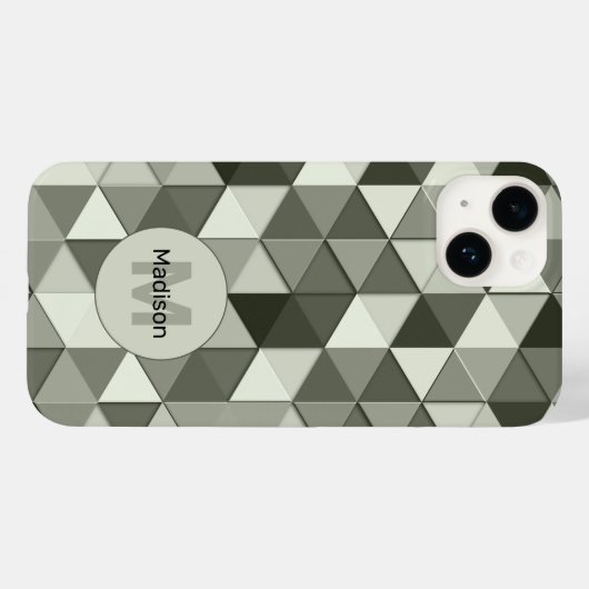 Cooles Graustufendreieck-geometrisches Monogramm Case-Mate iPhone Hülle (Rückseite (Horizontal))