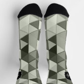 Cooles Graustufendreieck-geometrisches Monogramm Socken (Oben)
