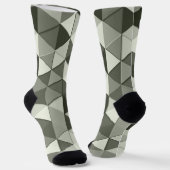 Cooles Graustufendreieck-geometrisches Monogramm Socken (Gewinkelt)