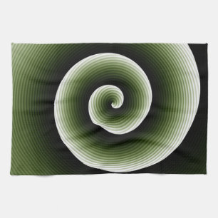 COOLES Green Spiral Muster Geschirrtuch