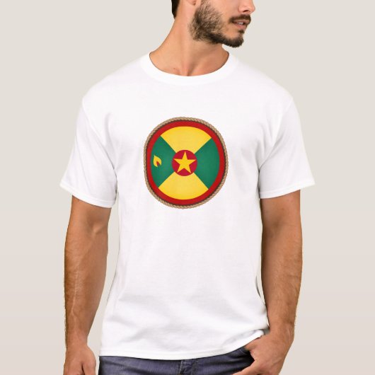 Cooles Grenada-Flag-Siegel T-Shirt (Vorderseite)