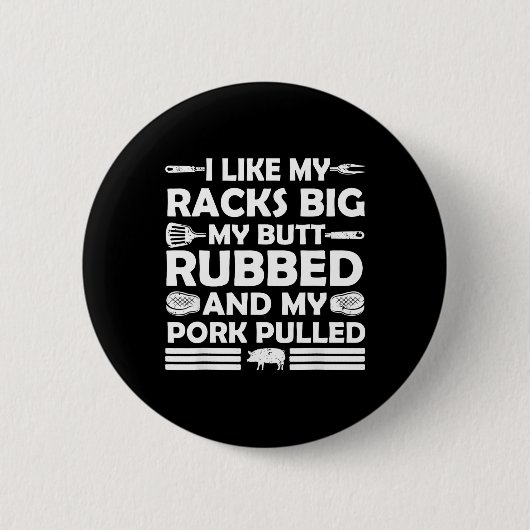 Cooles Grillen für Männer Frauen Schweinefleisch R Button (Vorderseite)