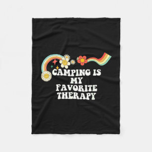 Cooles grooviges Zitat Camping ist meine Lieblings Fleecedecke
