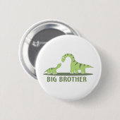 Cooles großer Bruder-Shirt - Dinosaurier-Thema Button (Vorne & Hinten)