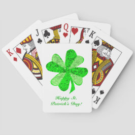 Cooles Grün schimmerndes Kleeblatt St. Patrick's D Spielkarten