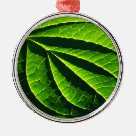 Cooles grünes Blatt Ornament Aus Metall (Vorne)