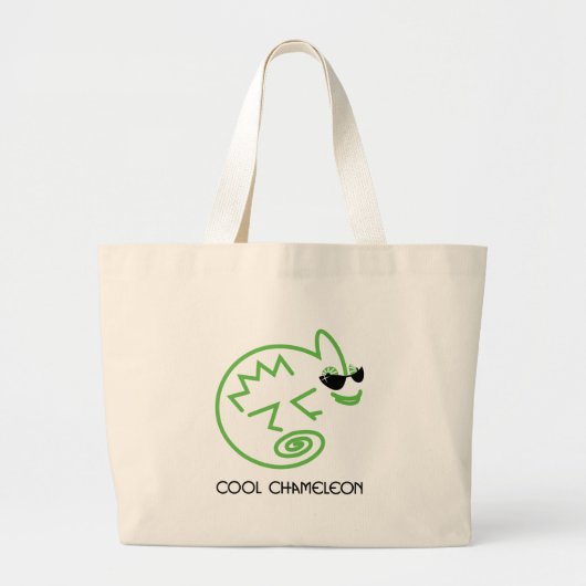 Cooles grünes Chamäleon Jumbo Stoffbeutel (Vorne)