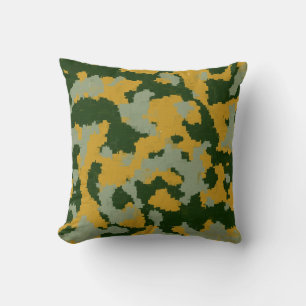 Cooles grünes gelbes Grau Camouflage Kissen