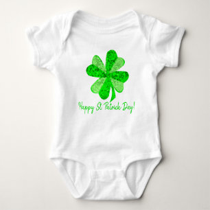 Cooles grünes irisches Kleeblatt am Patrick's Day Baby Strampler