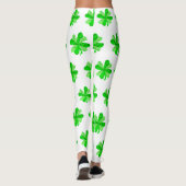 Cooles grünes irisches Kleeblatt Cloud Patricks Da Leggings (Rückseite)