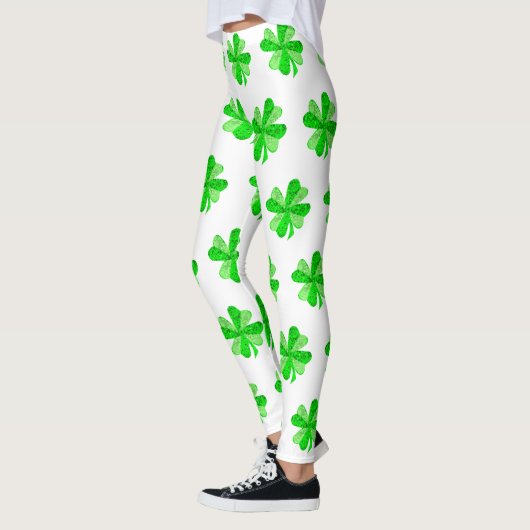 Cooles grünes irisches Kleeblatt Cloud Patricks Da Leggings (Links)