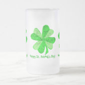 Cooles grünes leuchtendes irisches Kleeblatt Ever  Mattglas Bierglas (Mittel)
