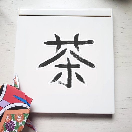 Cooles grünes Tee Kanji mit benutzerdefinierter Fa Aufkleber