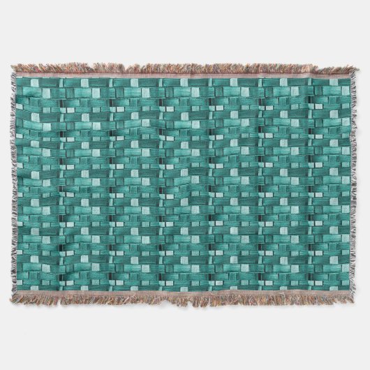 Cooles grünes Weaved-Look Decke (Vorderseite)