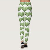 Cooles grünes Weiß Herz St.Patrick's Day Holiday Leggings (Rückseite)