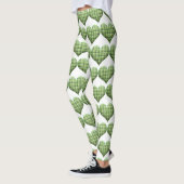 Cooles grünes Weiß Herz St.Patrick's Day Holiday Leggings (Links)