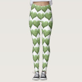 Cooles grünes Weiß Herz St.Patrick's Day Holiday Leggings (Vorderseite)