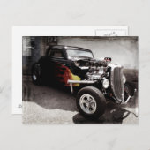 Cooles Grunge Flames Frisierte Auto Postkarte (Vorne/Hinten)