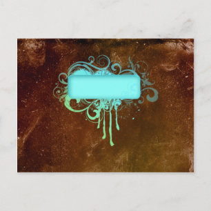 Cooles Grunge-Monogramm Kupfer-Farbtropf-Geschenk Postkarte