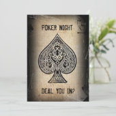 Cooles Grunge Retro Poker Avenue des Piazza della Einladung (Stehend Vorderseite)