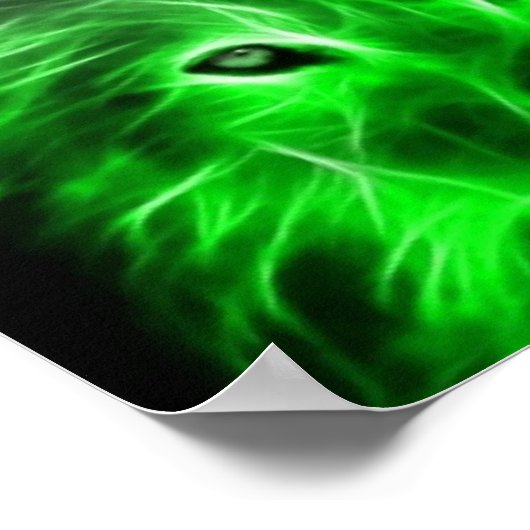 Cooles Grünwolf-Poster Poster (Ecke)