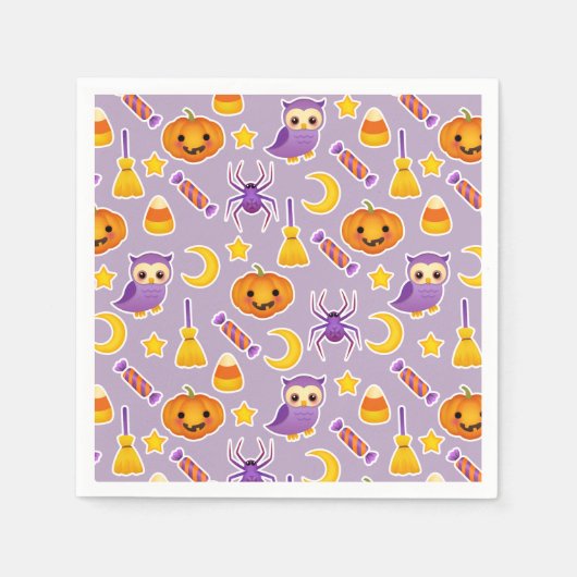 Cooles Halloween-Lila Muster Serviette (Vorderseite)
