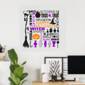 cooles Halloween Word Art Partys Poster (Heimbüro)