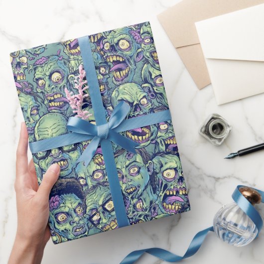 cooles Halloween-Zombie-Kachelmuster Geschenkpapier (Schenken)