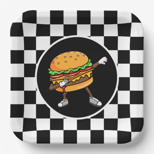 cooles Hamburger Party Pappteller (Vorderseite)