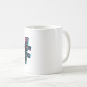 Cooles Hand gezeichnetes 3D-Effekt-Hashtag-Symbol Kaffeetasse (VorderseiteRechts)