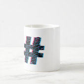 Cooles Hand gezeichnetes 3D-Effekt-Hashtag-Symbol Kaffeetasse (Mittel)