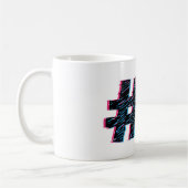 Cooles Hand gezeichnetes 3D-Effekt-Hashtag-Symbol Kaffeetasse (Links)