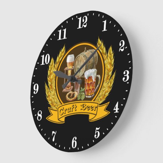 cooles Handbier Bar Große Wanduhr (Winkel)