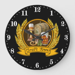 cooles Handbier Bar Große Wanduhr
