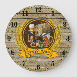 cooles Handbier Bar Große Wanduhr