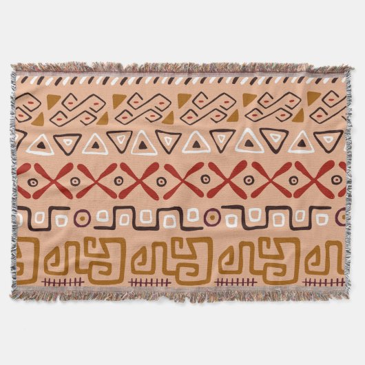 Cooles handgefertigtes Muster Aztec Pink braun Decke (Vorderseite)