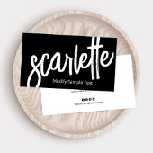 Cooles, handgeschriebenes Brush-Script schwarz Visitenkarte