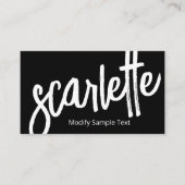 Cooles, handgeschriebenes Brush-Script schwarz Visitenkarte (Vorderseite)