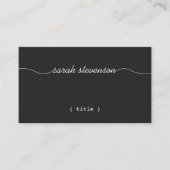 Cooles, handgeschriebenes Skript, Einfache Schwarz Visitenkarte (Vorderseite)