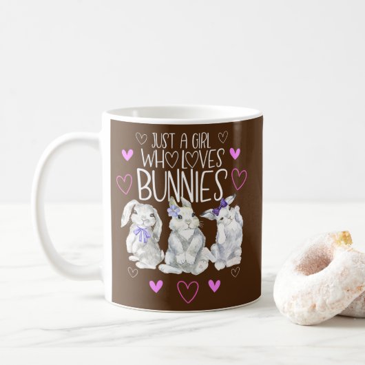 Cooles Hasen nur ein Mädchen, das Bunnies Lieben Kaffeetasse (Mit Donut)