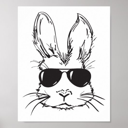 Cooles Hasengesicht Frohe Ostern Eierjagd für Jung Poster (Vorne)