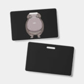 Cooles Headless Hippo Halloween Kostüm Funny Lazy Ausweis (Vorder- & Rückseite)