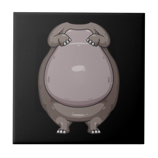 Cooles Headless Hippo Halloween Kostüm Funny Lazy Fliese (Vorderseite)