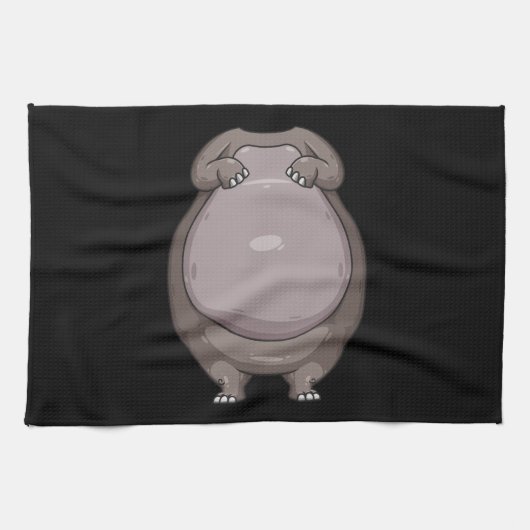 Cooles Headless Hippo Halloween Kostüm Funny Lazy Geschirrtuch (Horizontal)