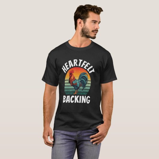 Cooles Heartfelt Backen Huhn Rooster Bauer Menü T-Shirt (Vorne ganz)