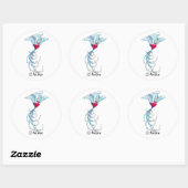 Cooles Heiliges Engelherz mit Wings Tattoo Runder Aufkleber (Blatt)