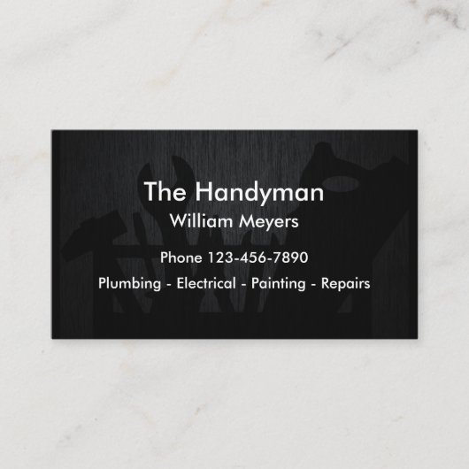 Cooles Heimwerker-Thema Visitenkarte (Vorderseite)